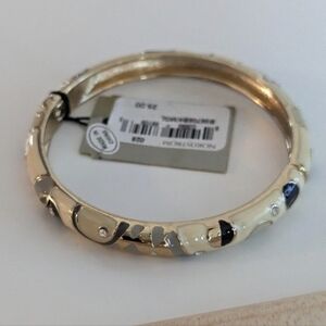 Sequin Gold and Cream Bangle Bracelet